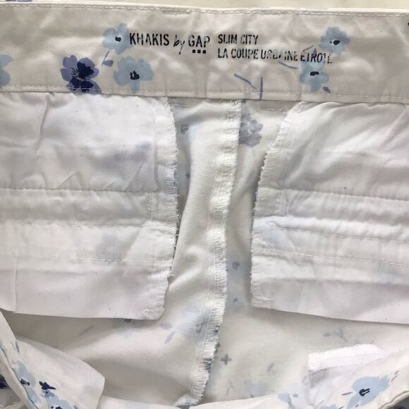 GAP Khakis crop ankle pants slim city white and blue liberty floral chino Pixi 8 - Picture 6 of 16